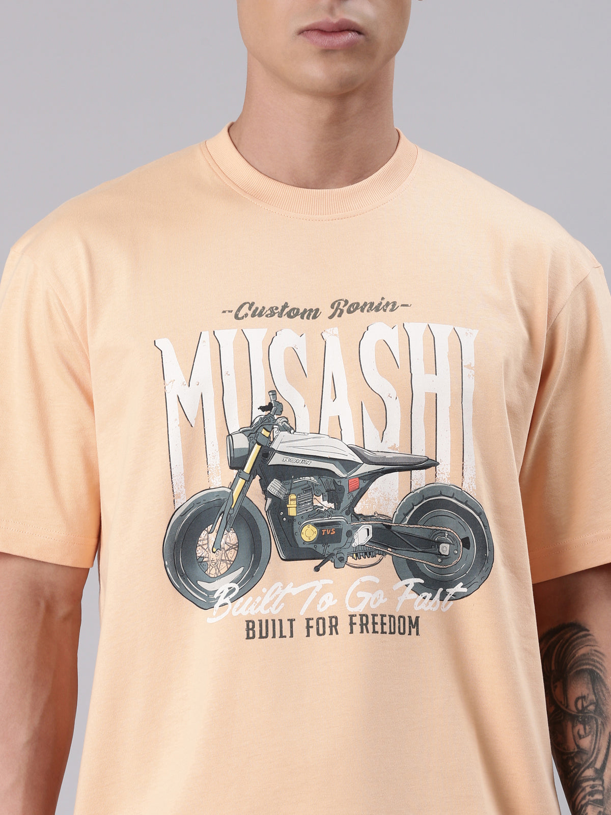 TVS Lifestyle 100% Cotton Oversized Graphic T-shirt for Men | Premium 220 GSM Heavyweight Tee with Relaxed Fit | Soft Cotton Oversized T Shirt for Boys | Durable Ribbed Neckline Streetwear Style